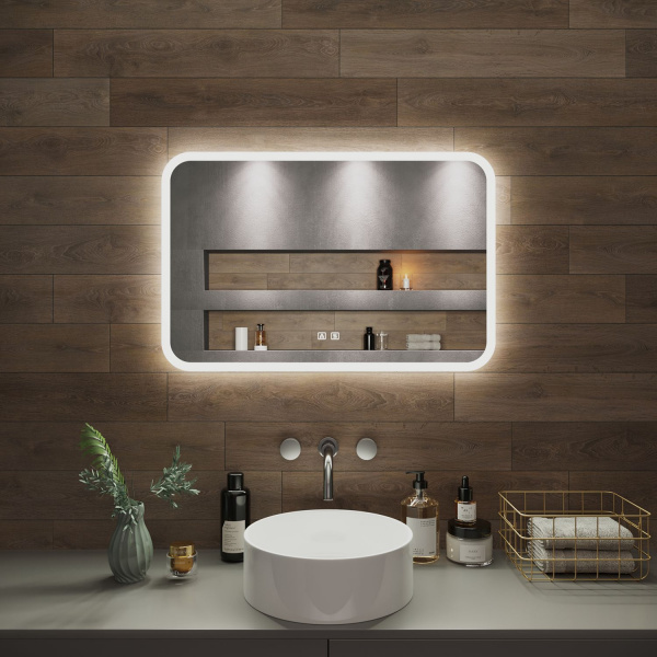 Зеркало Aqua de Marco Амазон Мюзик 80*60 см, с LED-подсветкой, Bluetooth, динамики, антизапотевание,