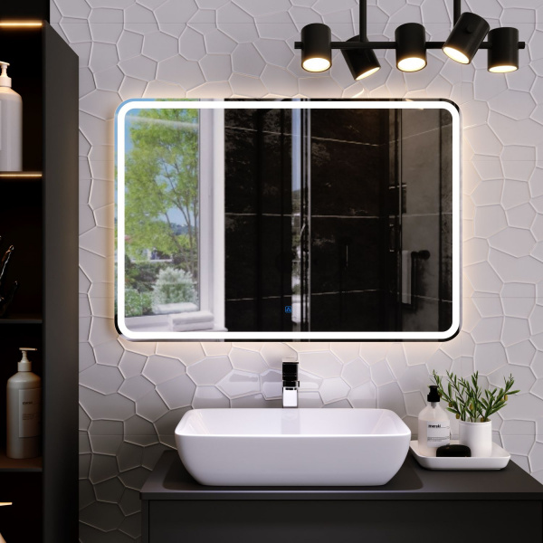 Зеркало Aqua de Marco Балатон 100*70 см, с LED-подсветкой, сенсорный выключатель, Bal100/70