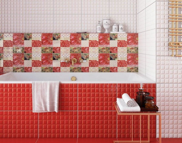 Вставка Axima "Гардения" D (280х400) красная