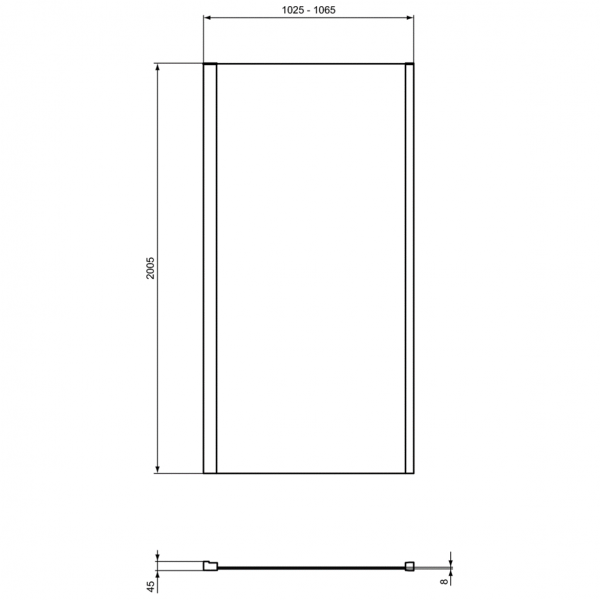 Душевая стенка Ideal Standard I.Life L 105 см, T4867EO