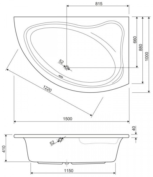 Передняя панель для акриловой ванны Cezares TEBE-150-SCR-R