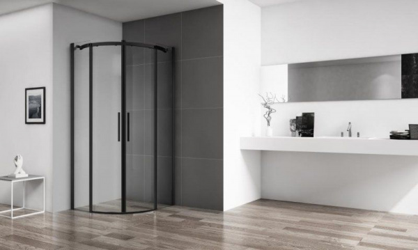 Душевая кабина BelBagno Acqua 900x900x1950, прозрачное стекло, черный профиль, ACQUA-R-2-90-C-NERO