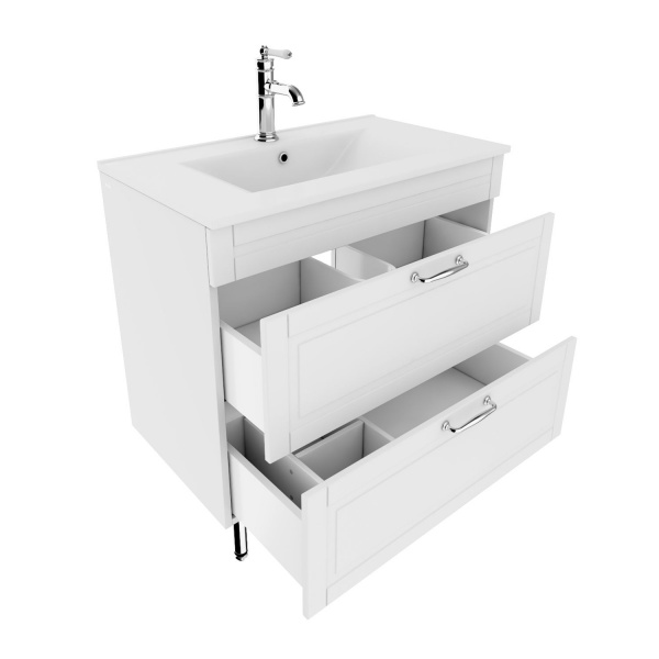 Тумба с раковиной IDDIS Oxford, напольная, 80 см, белая, OXF80W0i95K