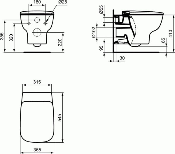 Подвесной унитаз Ideal Standard ESEDRA, AquaBlade, глубокий смыв, T386001