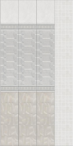 Керамическая плитка настенная Kerama Marazzi Милан Безана серый светлый 25x75x9, 12136R