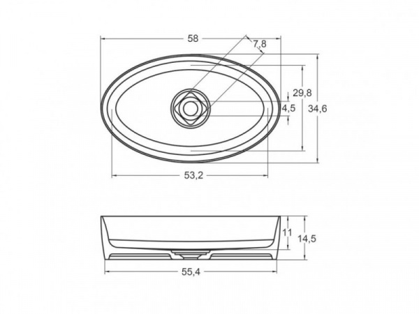 Раковина Riho OVAL 58х35х15, F70028