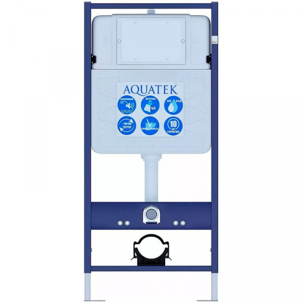 Комплект Aquatek Бетта 3 в 1: подвесной унитаз Бетта с тонким сиденьем soft-close, монтаж рама для п