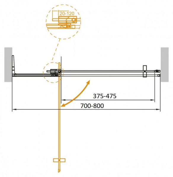 Душевая дверь Cezares SLIDER-B-1-70/80-C-Cr