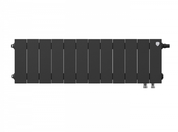 Радиатор биметаллический Royal Thermo PianoForte 200 /Noir Sable VDR - 12 секций, черный графитовый,