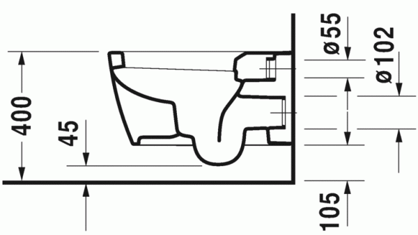 Унитаз подвесной Duravit ME by Starck крепление Durafix, 4,5 л белый , 2528090000