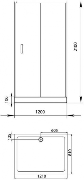 Душевая кабина Aquanet Alfa NAA1131 120x80, прозрачное стекло
