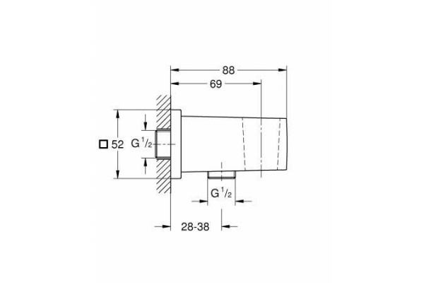 Подключение для душевого шланга Grohe Euphoria Cube с держателем, хром, 26370000