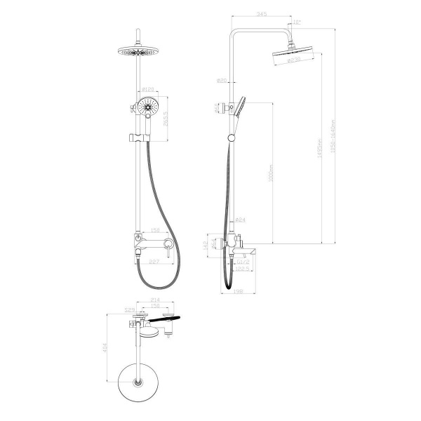 Душевая система Lemark Minima, LM3862C