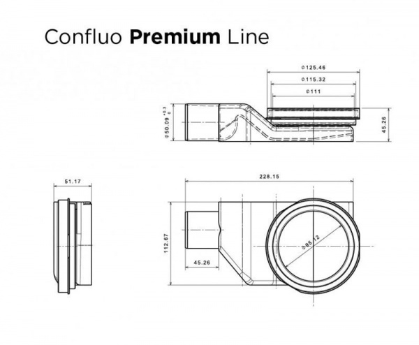 Душевой лоток Pestan Confluo Premium Line 550 White Glass, 13000282