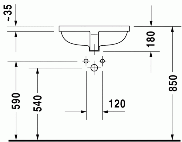 Раковина Duravit Starck 3 490 x 365 под столешницу, 0305490000