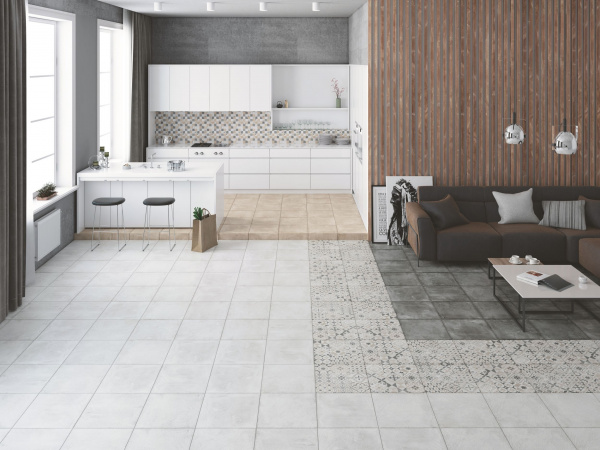 Керамогранит Lasselsberger ЦЕМЕНТ СТАЙЛ 450*450 бел.сер. 6246-0051-1001